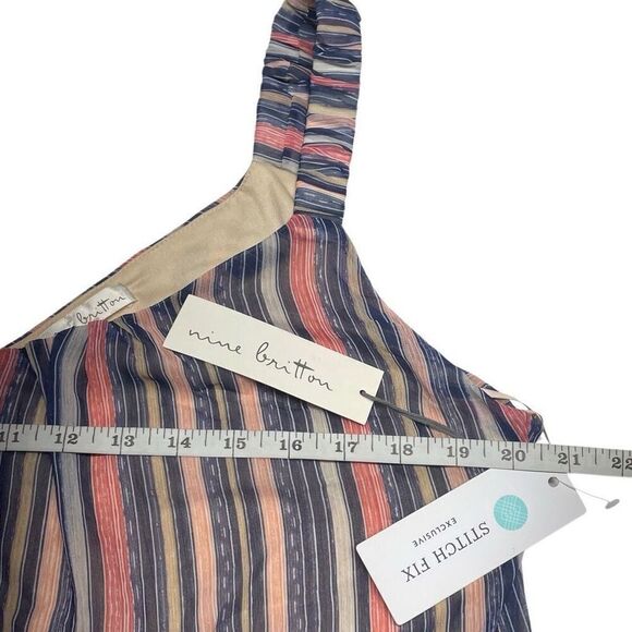 Nine Britton Levie Muted Stripe Puff Strap Tank N0256 - Picture 5 of 8